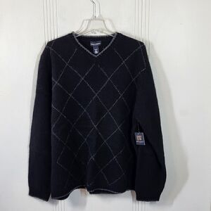 Bowen & Wright Men's 100% Wool Black Sweater
